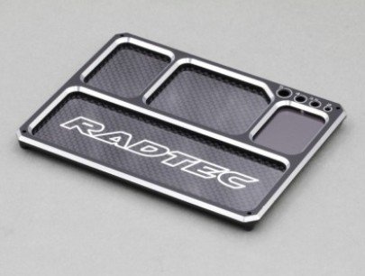 RAD-AC-20009 Aluminum/Graphite Lightweight Parts Tray with magnet, Black/Silver
