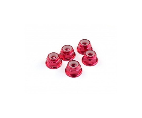 ROCHE 510004 M4 Aluminum Locknut (Red), Flanged, 5 pcs S30003