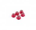 ROCHE 510004 M4 Aluminum Locknut (Red), Flanged, 5 pcs S30003