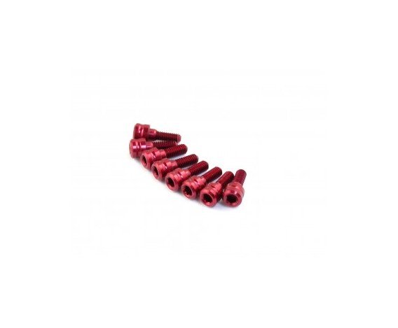 ROCHE 510051 M2.5x6mm Cap Head Wheel Screw, Red, 8 pcs H10067