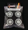 Solaris S-M32J0M2W 1/10 High-Performance Mini Slick Tire Set 32-J Spoke Wheel (4 pcs/set)
