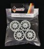 Solaris S-RMW24WH 1/10 Mini Car Rubber Tire Spoke Wheels White (4 pcs)