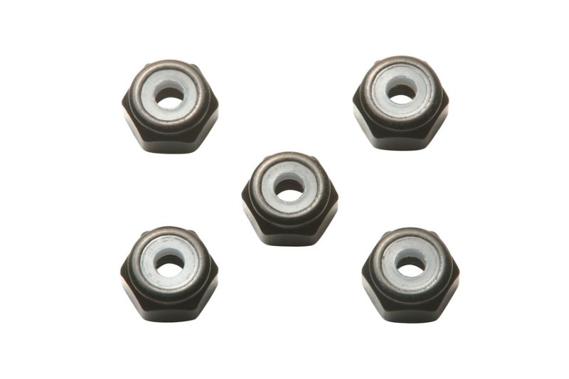 Tamiya 95719 - Jr 2mm Aluminum Lock Nut (Black, 5 Pcs.)