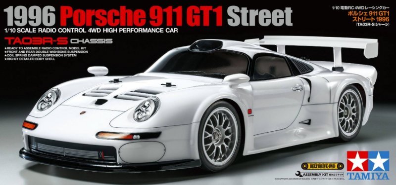 Tamiya 47443 1/10 Porsche 911 GT1 Street TA03R-S Kit