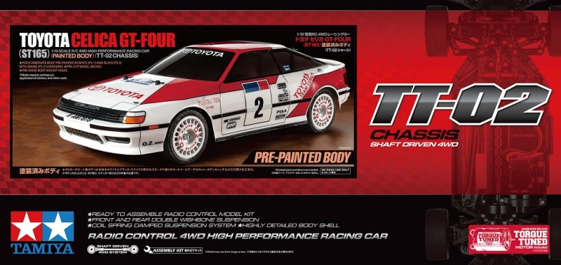 Tamiya 47491-60A - 1/10 Toyota Celica GT-Four (ST165) Pre-Painted Body (TT-02) (W/O ESC)