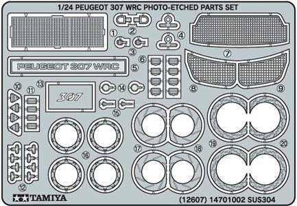 Tamiya 12607 - 1/24 Peugeot 307 WRC Photo-Etched Parts Set