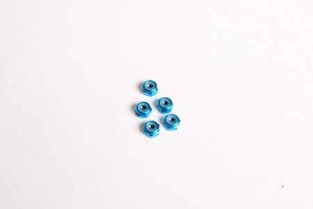 Tamiya 54155 - 3mm Thin Aluminium Lock Nut *5 Blue OP-1155