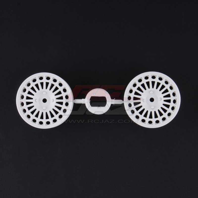 Tamiya 0445250 - Lancia Delta Integrale Wheels (White, 2pcs) for 58117/44029/TA01/TT01- 10445250