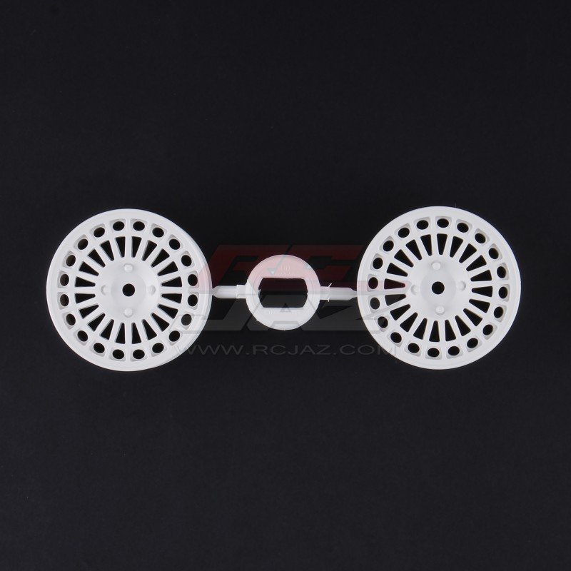 Tamiya 0445250 - Lancia Delta Integrale Wheels (White, 2pcs) for 58117/44029/TA01/TT01- 10445250