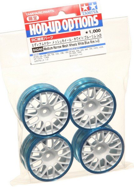 Tamiya 84240 - MN Mesh Wheel Wh&Blu Rim/+2