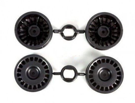 Tamiya 9335550 - 1/10 Mitsubishi Racing Lancer Wheels (26mm, Black)