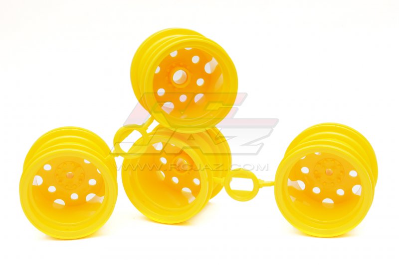 Tamiya 9335763 - Blackfoot (2016) Wheels (Front and Rear,4pcs,Yellow) 58058/58633/Mud Blaster