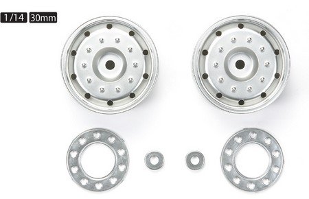 Tamiya 56519 - RC Metal Plated Wheels - 30mm Width / Hex Hub / Matte Finish