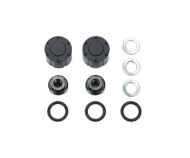 Tamiya 56557 - Tractor Truck Hub Nuts Dual Wheel (Black/ 2 Pcs.)