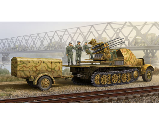 Trumpeter 01524 1/35 German 2cm Flakvierling 38 auf Selbstfahrlafette (Sd.Kfz.7/1 Late Version)