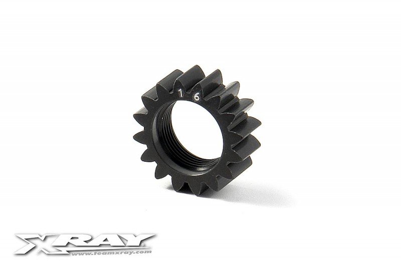 XRAY 348516 XCA Aluminum Pinion Gear - 16T (1st) - 7075 T6 - Hard Coated