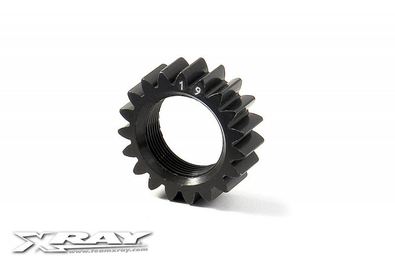 XRAY 348519 XCA Aluminum Pinion Gear - 19T (2nd) - 7075 T6 - Hard Coated