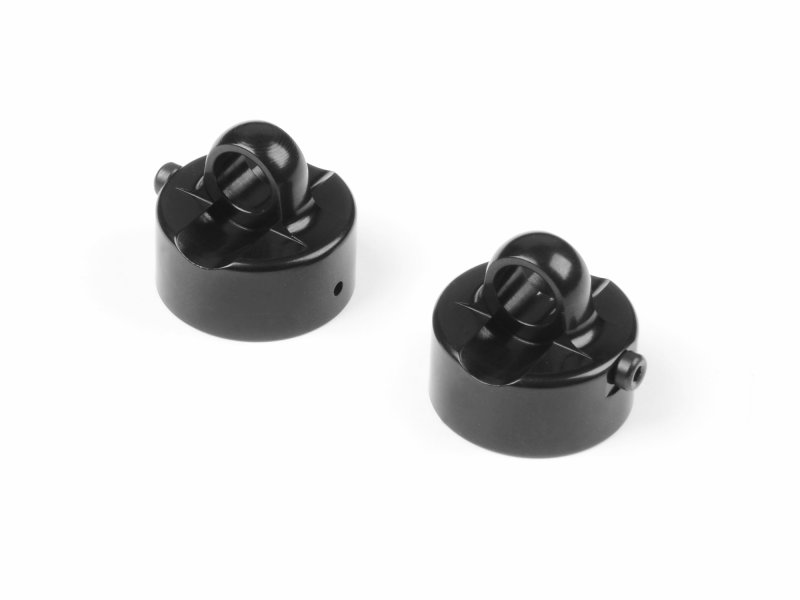 XRAY 358054-K - XB8/Gt Aluminium Shock Cap Nut Vent Hole - Swiss 7075 T6 - Black Coated (2)