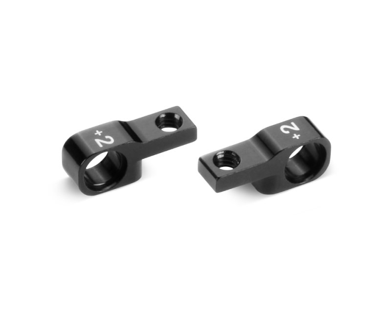 XRAY 342714 - Aluminium Lower Front Suspension Holder +2mm (1) - Black - 7075 T6