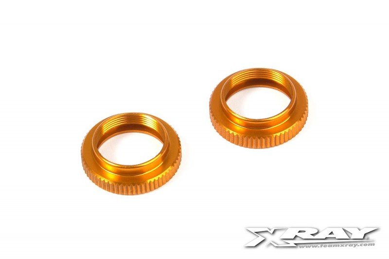 XRAY 308042-O T4 Aluminum Shock Adjustable Nut - Orange (2)