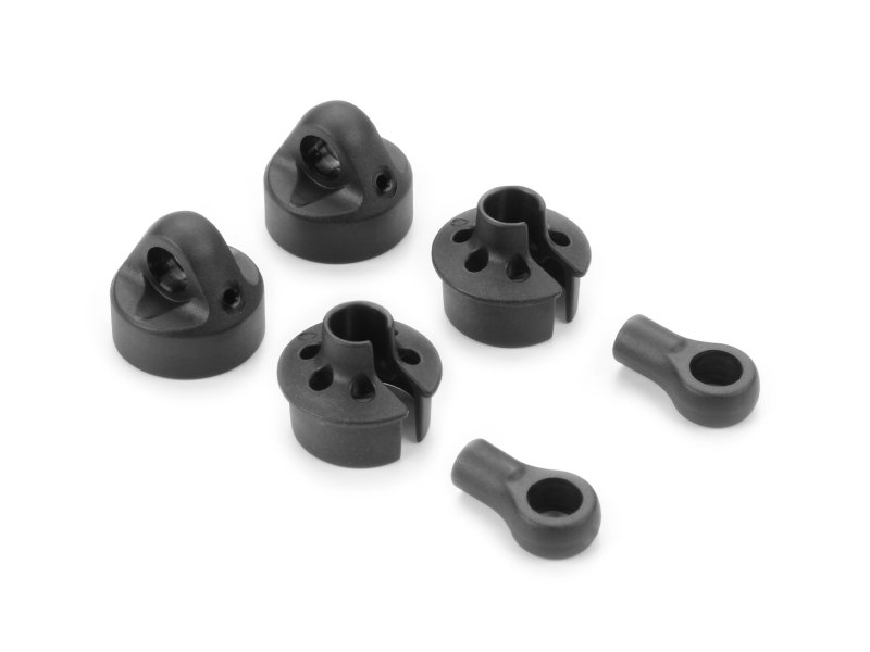 XRAY 368014-S Short Shock Cap, Spring Collar & Ball Joint- Big Bore (2)