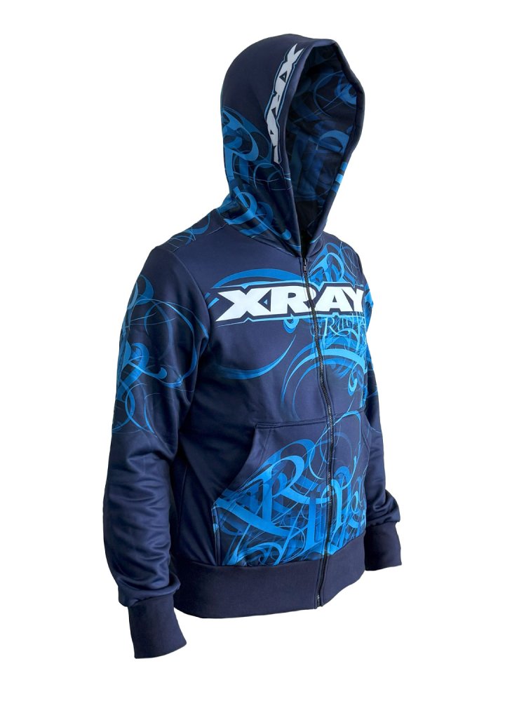 XRAY 395603XXL - Junior Sweater Hooded With Zipper - HD Graphics - Blue (XXL)
