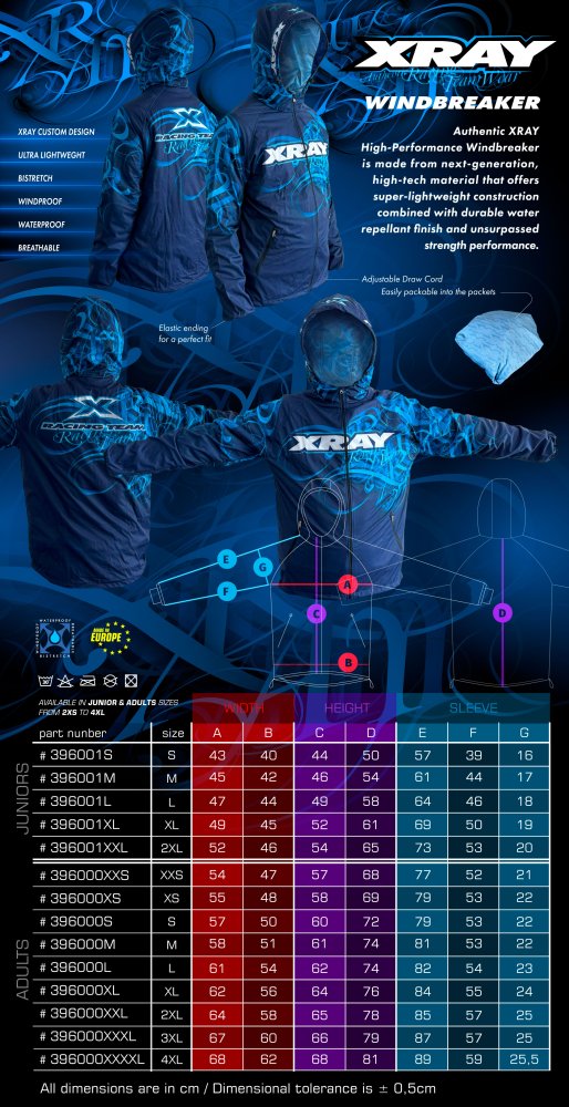 XRAY 396001XXL - HIGH-PERFORMANCE Junior Windbreaker (XXL)