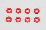 Yokomo ZCR-A3615 - 3x6x1.5mm Aluminum Shim/Collar/8pcs/Red