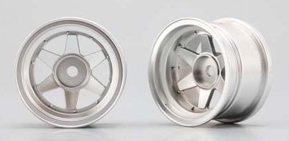 Yokomo TW-14S2 - 6-Spoke Chrome Small Dia. Wheels offset 8mm/pr