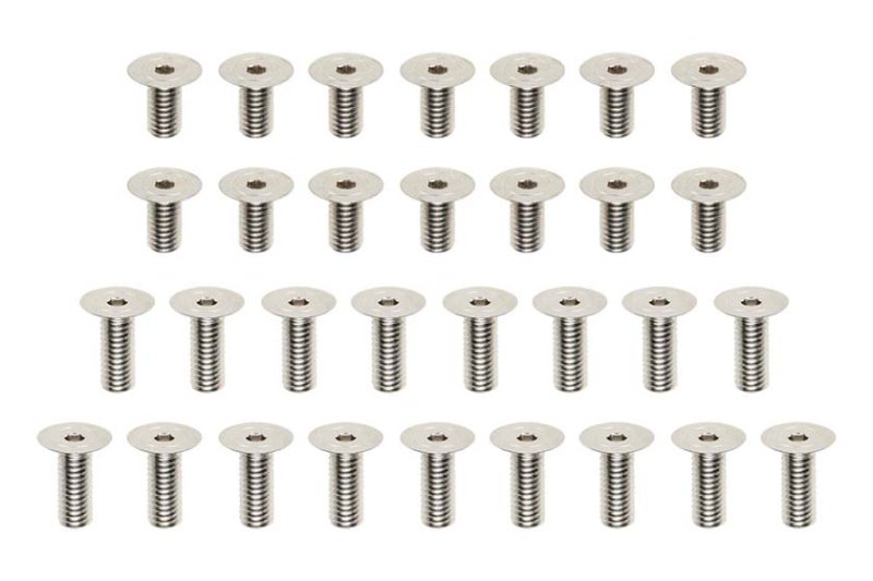 Yokomo MS-SSA20 High-precision machined steel screw set for MS2.0 aluminium chassis (120-degree/31-piece set)